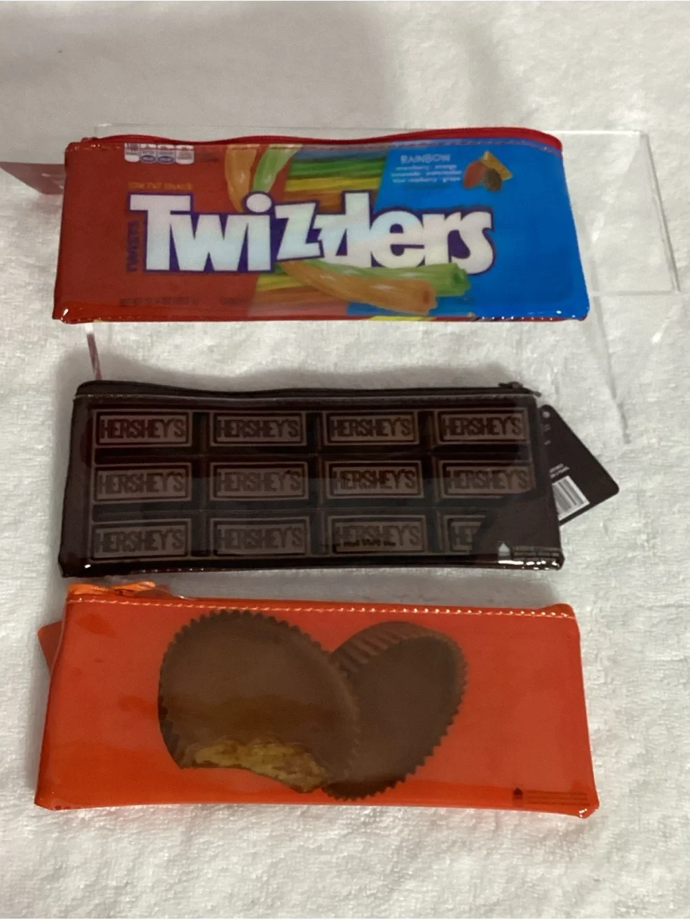 Hershey’s, Reese’s & Twizzler’s Zippered Vinyl Pencil Cosmetic Case Pouches Set